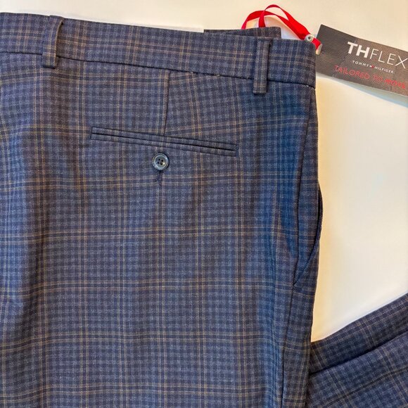 NWT Tommy Hilfiger 42/30 "Tate" THFLEX Tailored to Move Micro-Check Trousers - Picture 3 of 9